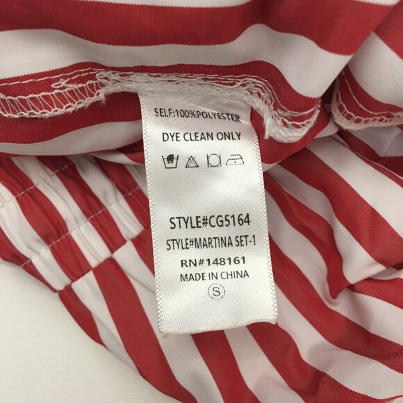 Buddy Love Womens Small Martina Two-Piece Set Red Stripe Lounge Wear Beach Cover - Picture 13 of 16